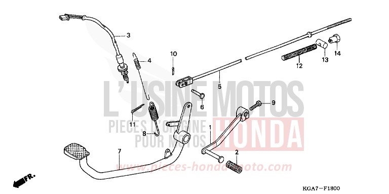 PEDAL for CG125 TITAN ES FORCE SILVER METALLIC (NH411) from 2004